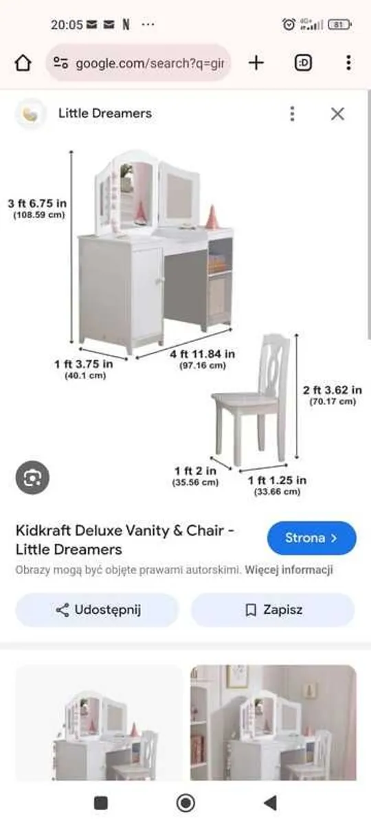 Young teen desk, chair and lights - Image 1