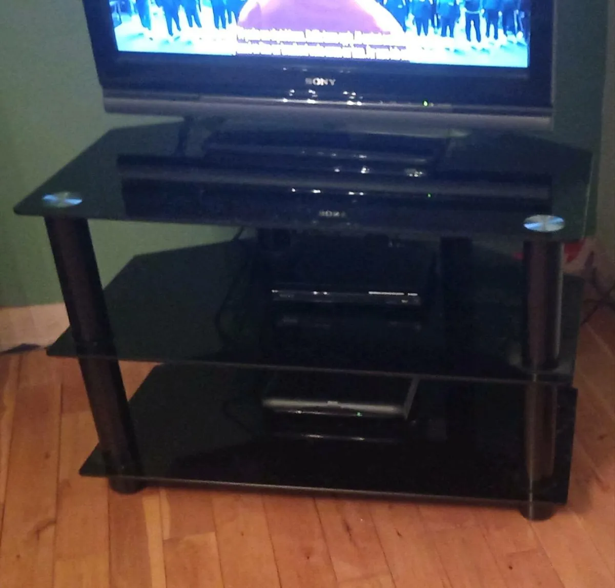 TV unit and mirror effect shelves