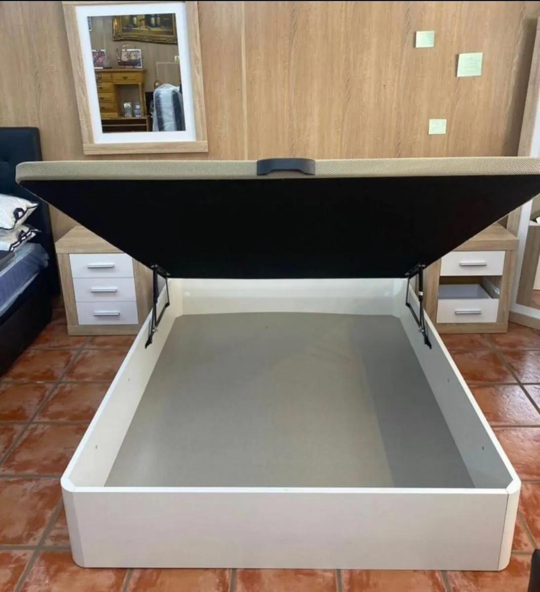 White Ottoman Storage Bed – single - Image 1