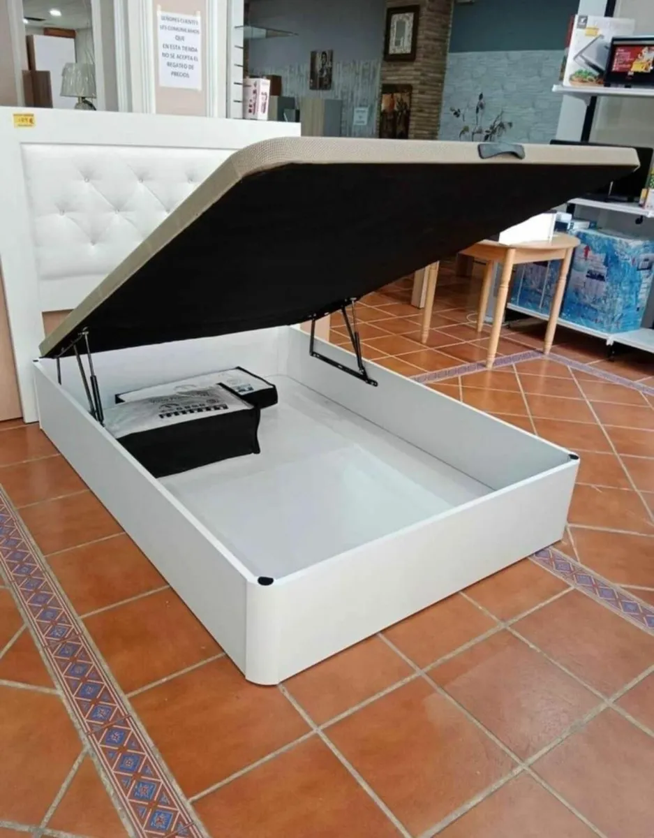 White Ottoman Storage Bed – single - Image 1