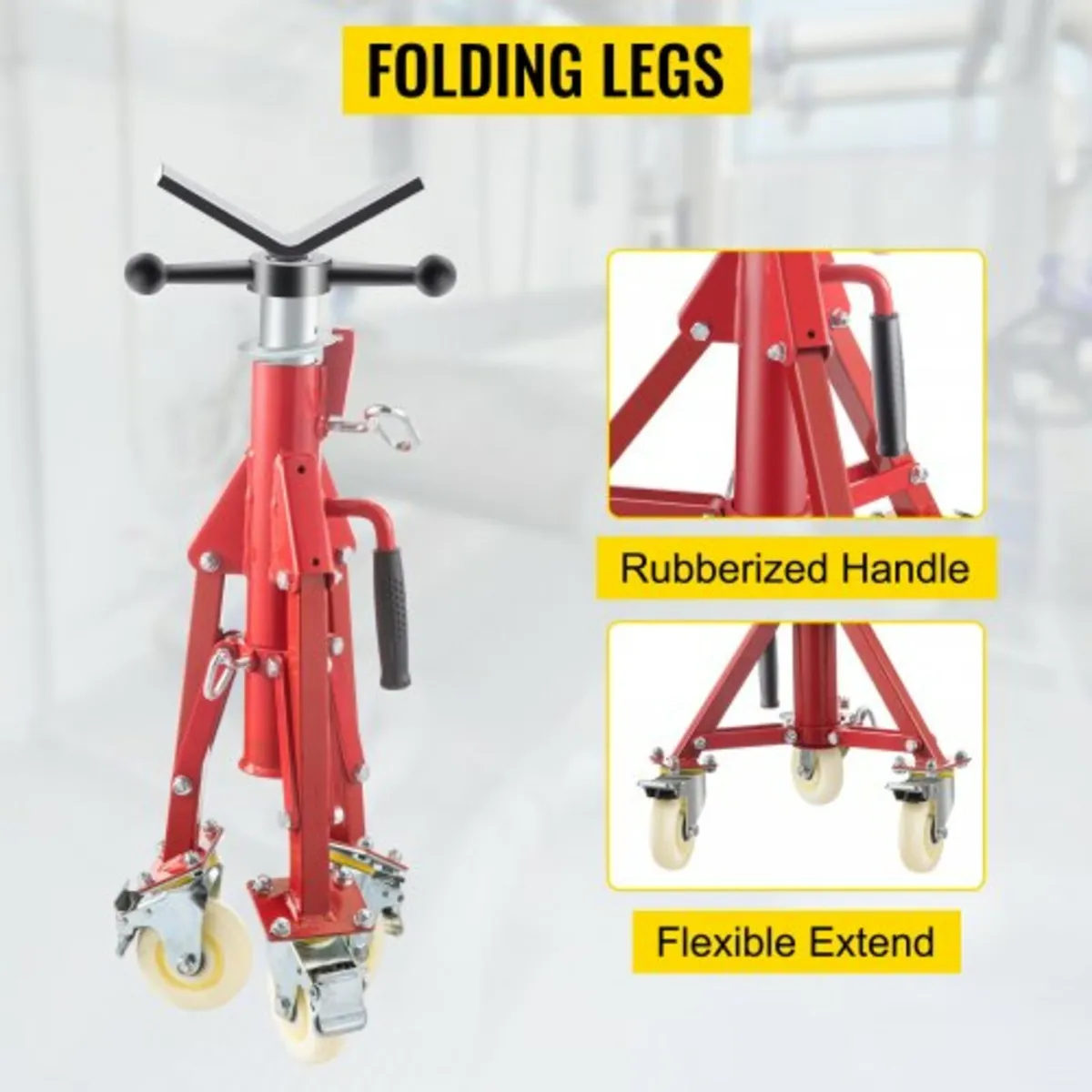 V Head Pipe Stand Adjustable Height 20-37 Inch, Pi - Image 3