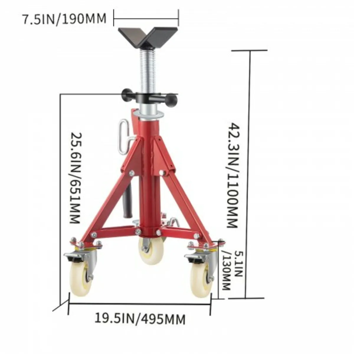V Head Pipe Stand Adjustable Height 20-37 Inch, Pi - Image 4