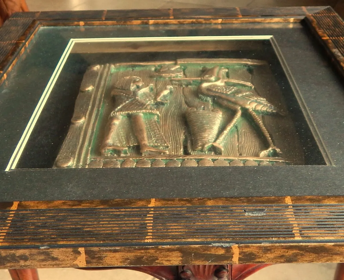 Pair of Cast Metal Artwork Pieces in Deep Frame - Image 4