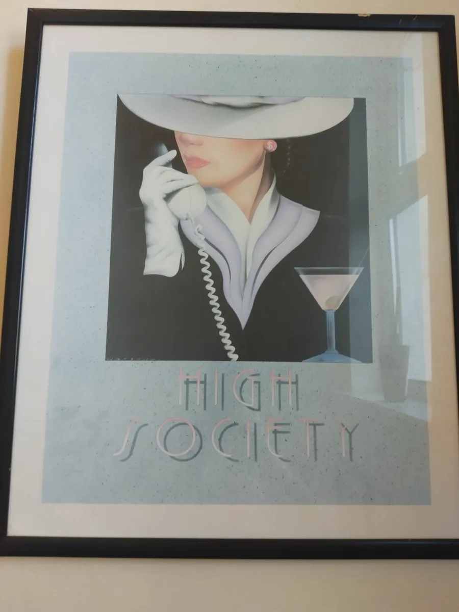 Large Art Deco framed picture / poster - Image 1