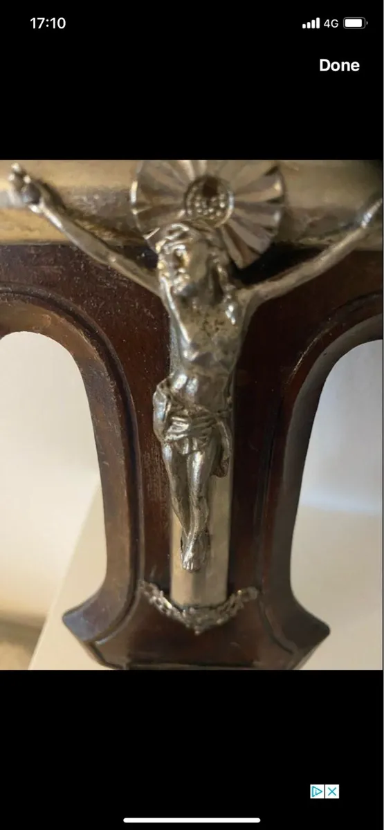 Vintage Timber & Metal Crucifix - Image 2