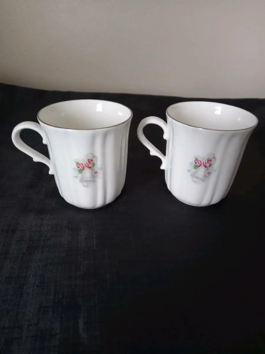 2 Silver Wedding Anniversary Teacups - Image 2