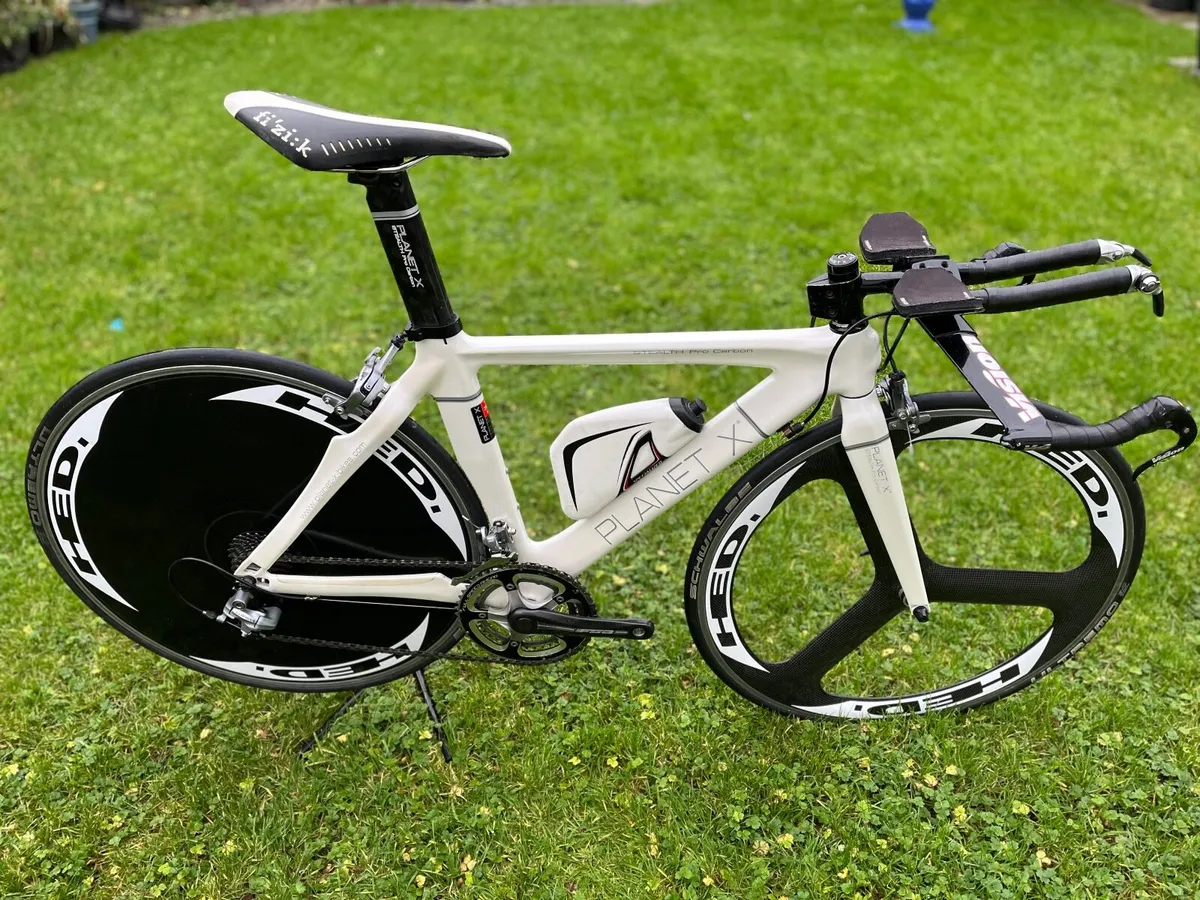 TT bike Planet X Stealth HED time trial disc wheel - Image 1