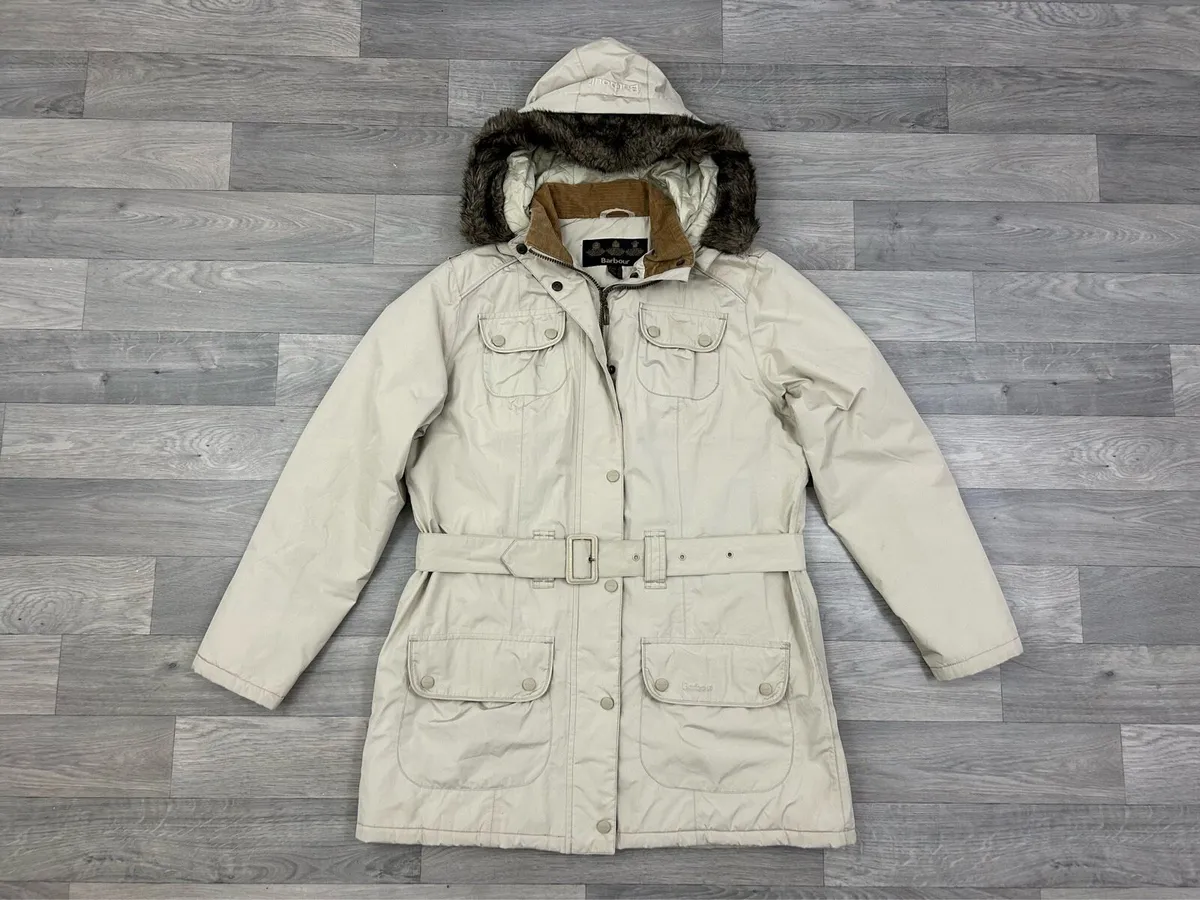 Barbour Utility Parka Mac Jacket Coat Womens 16 - Image 1