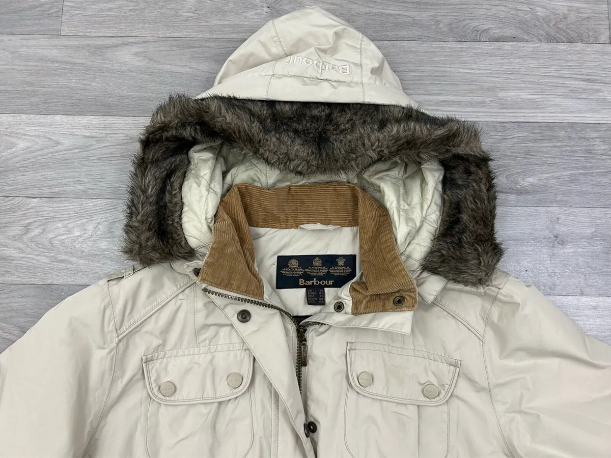 Barbour Utility Parka Mac Jacket Coat Womens 16 - Image 3