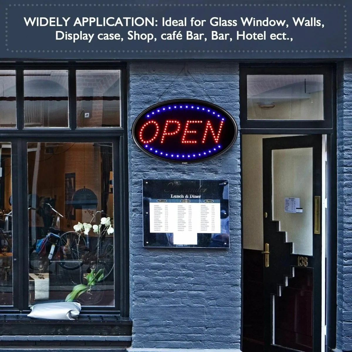 Open Sign, 2 Modes Flashing and Steady Light, Open - Image 2