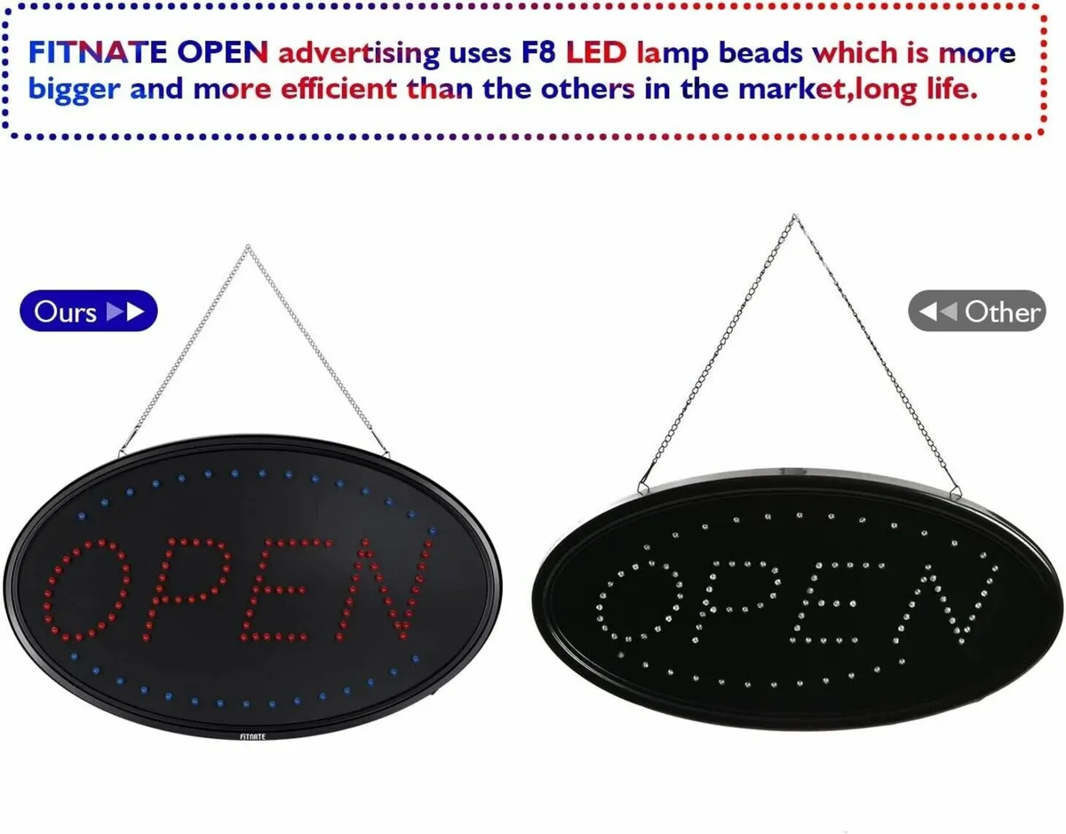 Open Sign, 2 Modes Flashing and Steady Light, Open - Image 3