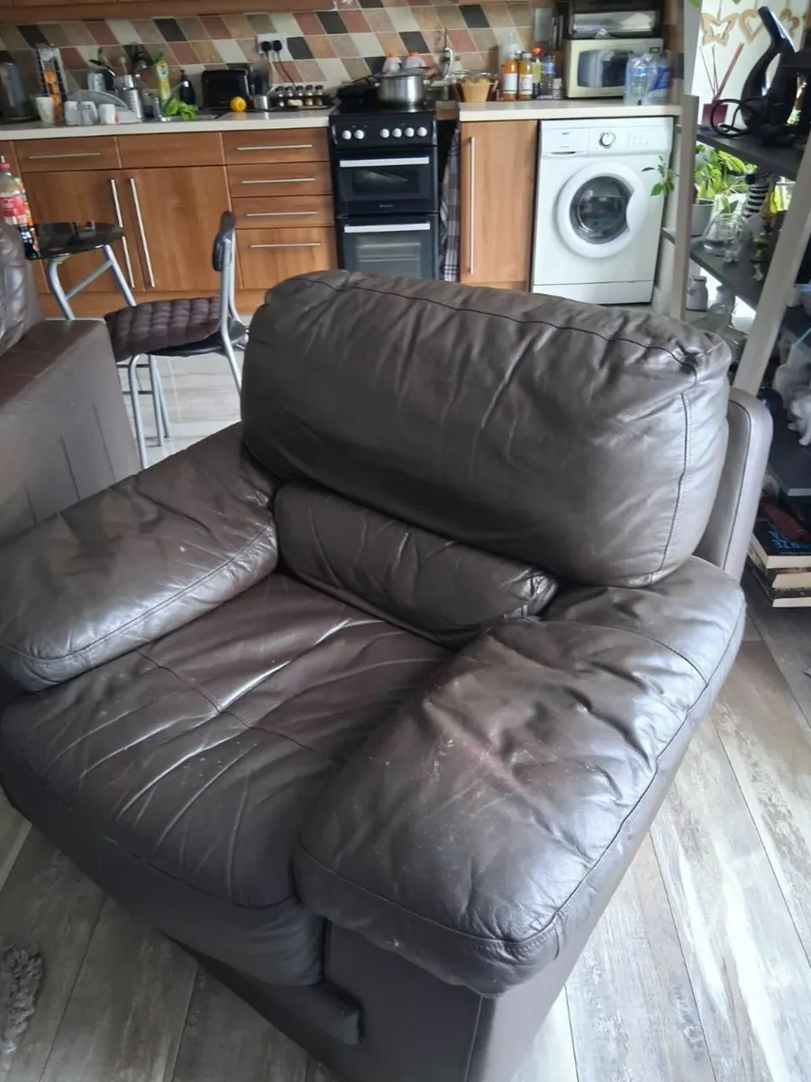 Leather sofa chair