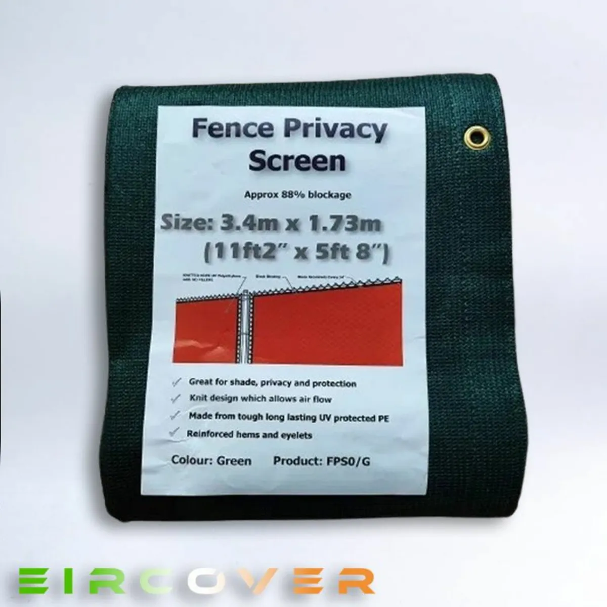 Privacy Fence Screens 1.7m x 3.4m Green 170 GSM - Image 1