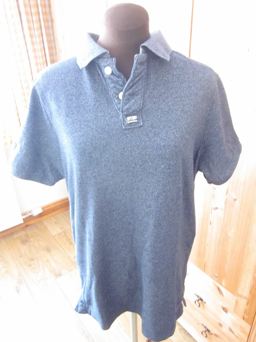 Men's Superdry Classic Pique Polo Shirt in Eclipse - Image 3