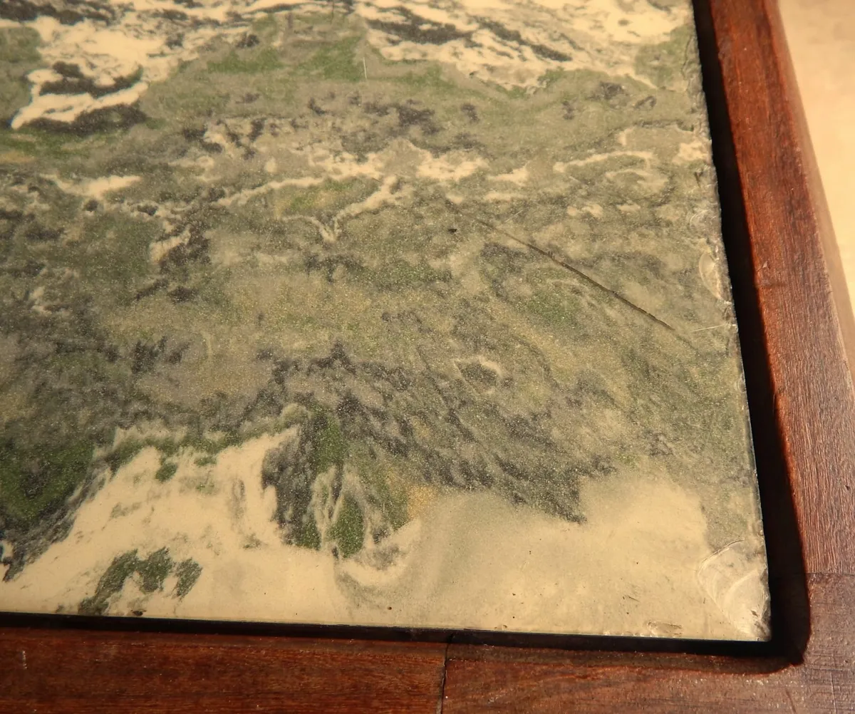 Retro Coffee Table in Wood with Marble Veneer Top - Image 4