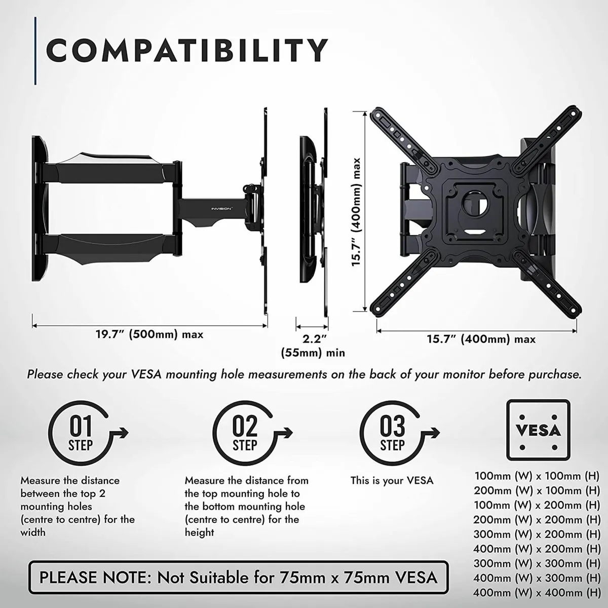 TV Wall Bracket Mount for Screens 24-60 Inches - Image 2