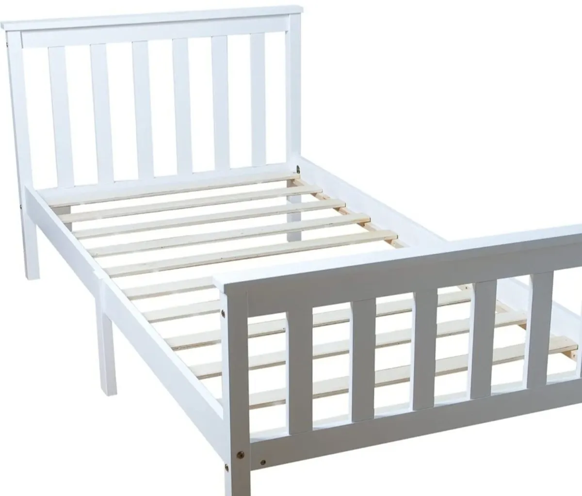 White single timber bed