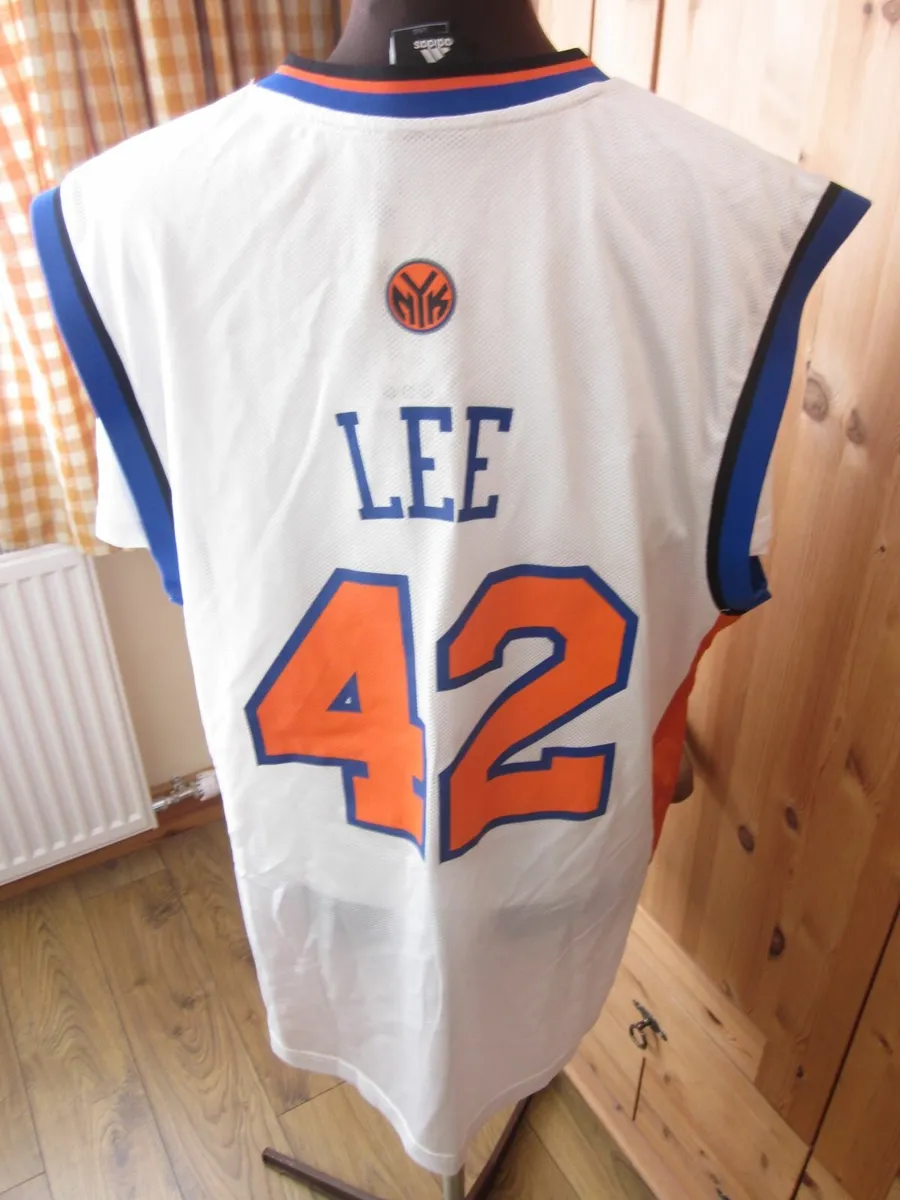 Vintage Adidas New York Knicks #42 David Lee White - Image 4