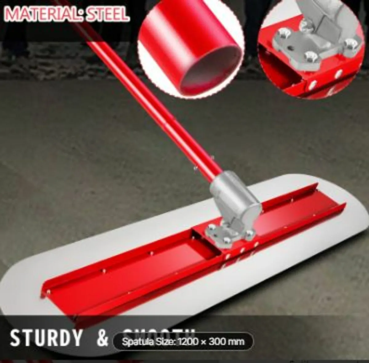 Bull Float Manganese Steel Concrete Float 1200x30 - Image 2