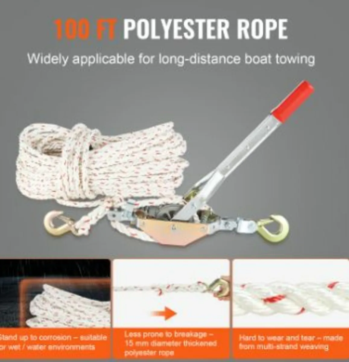 Rope Puller, 3/4 Ton (1,653 lbs) Pulling Capacity - Image 3