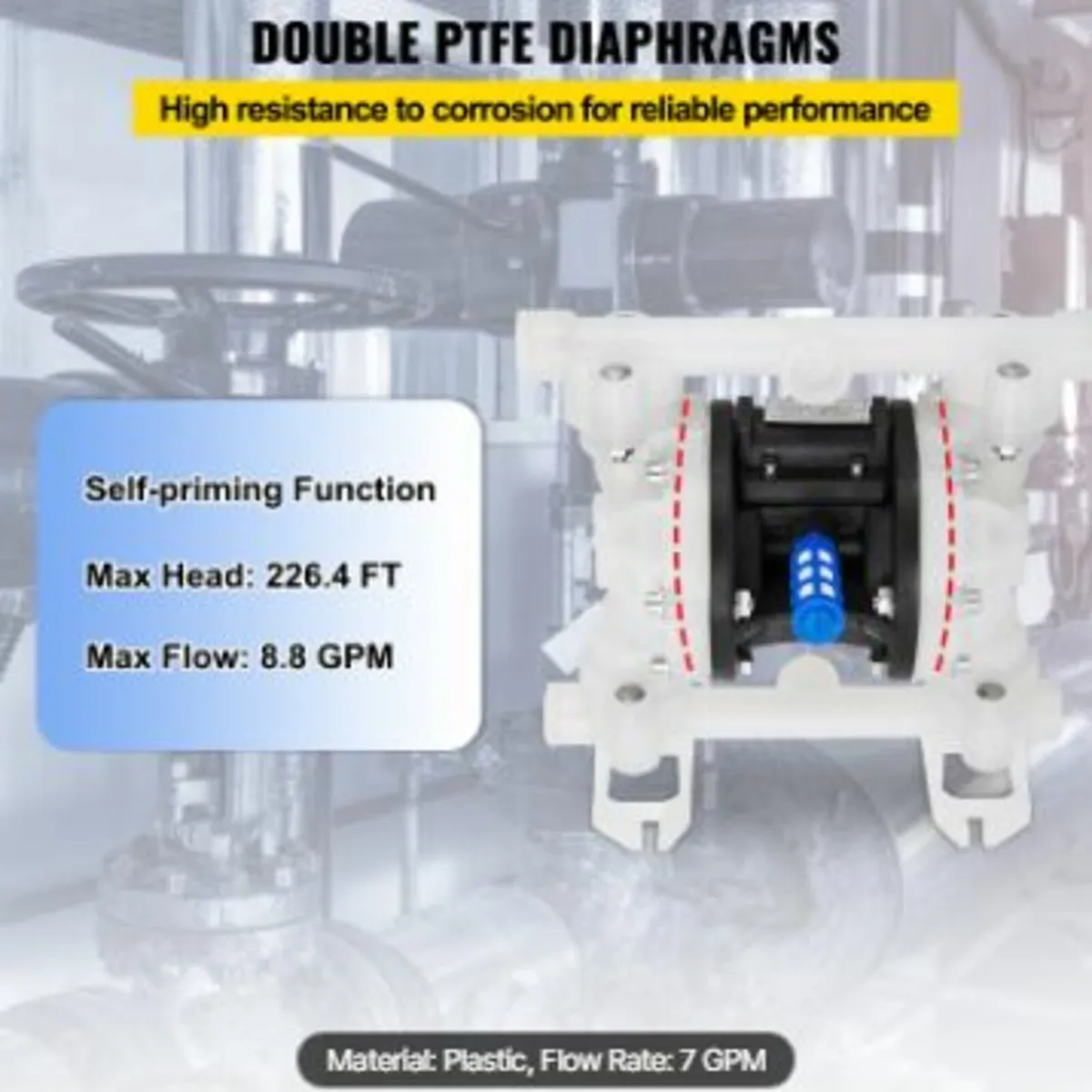 Air Double Diaphragm Pump 7GPM 100PSI - Image 4