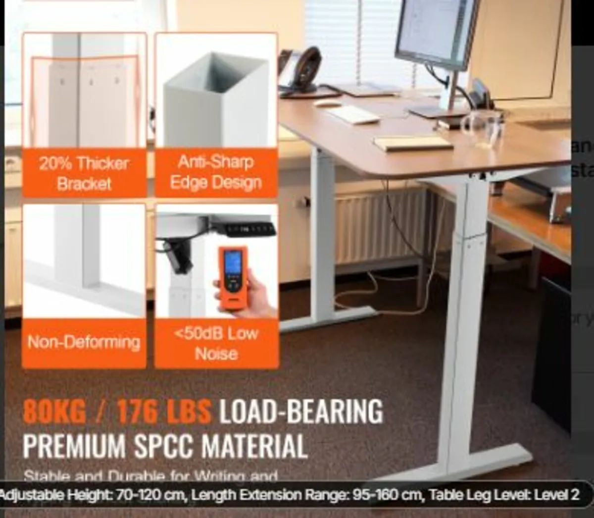 Electric Standing Desk Frame Adjustable 70-11 - Image 3