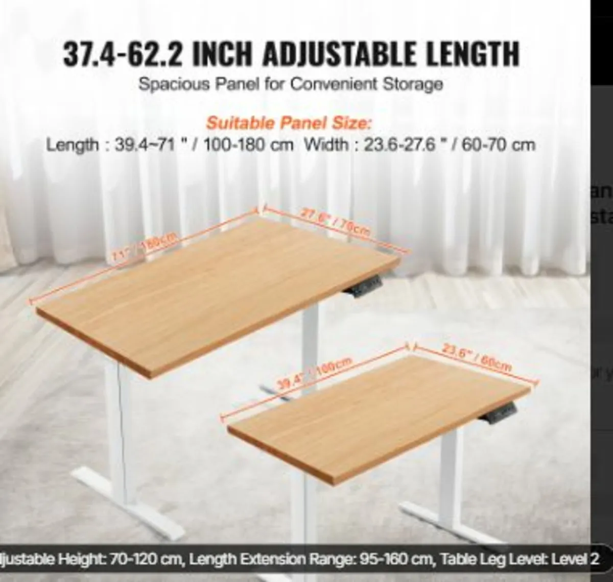 Electric Standing Desk Frame Adjustable 70-11 - Image 4