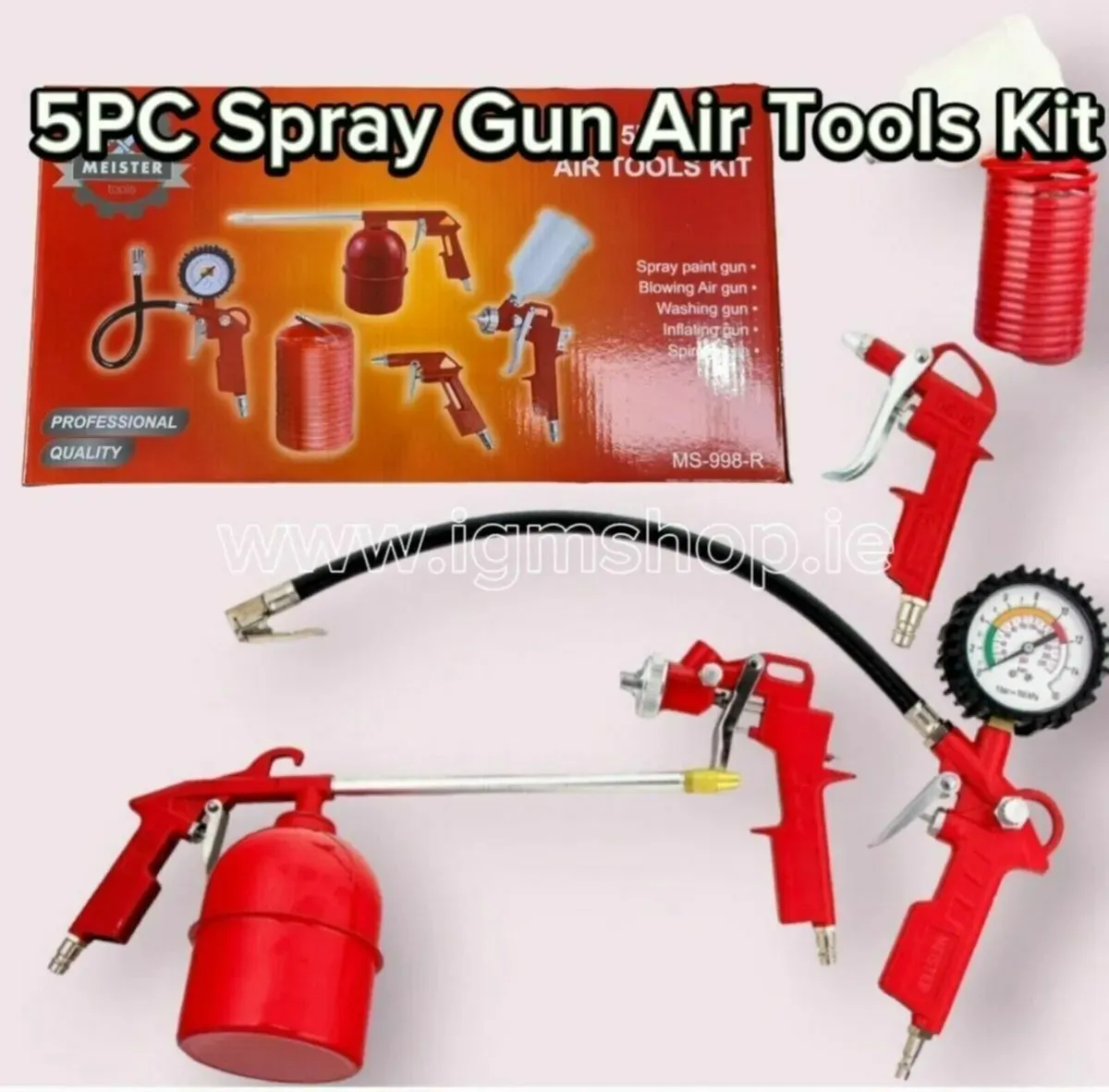 Spray Gun 5PC Air Tools Kit - Image 1