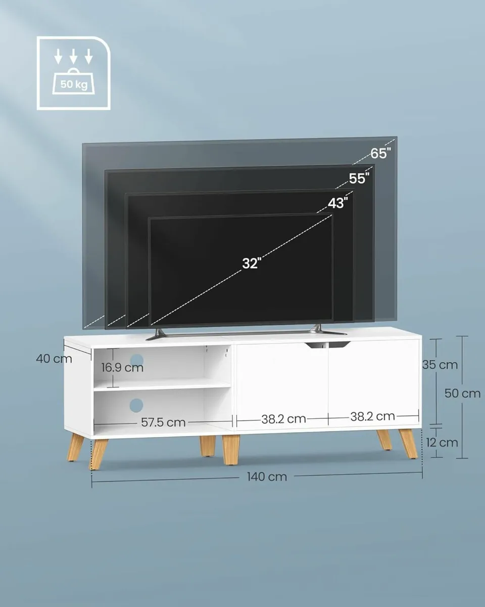 New Retro TV Stand Display (140cm) FREE P&P - Image 2