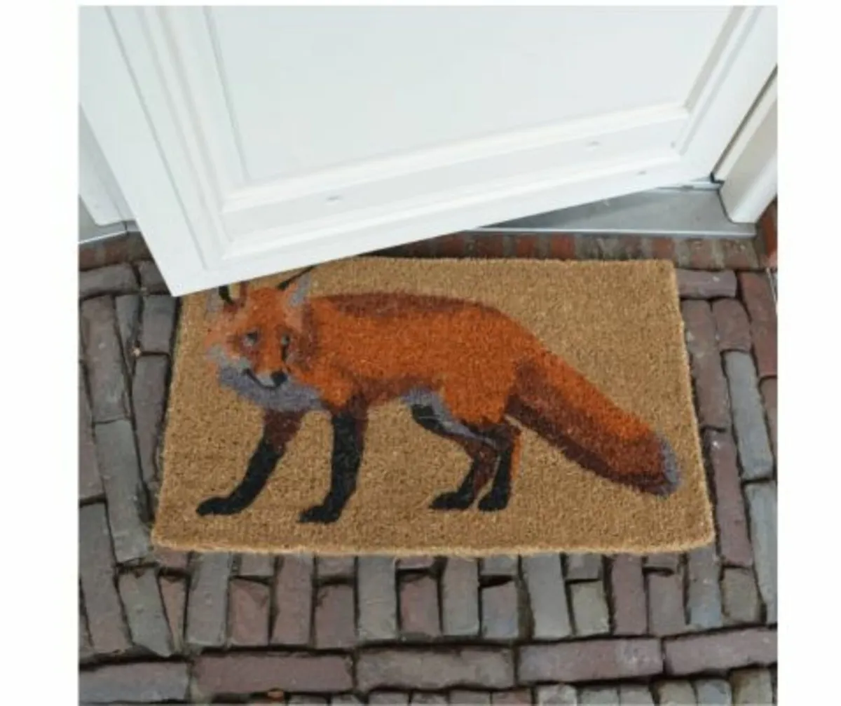 Coir doormat fox
