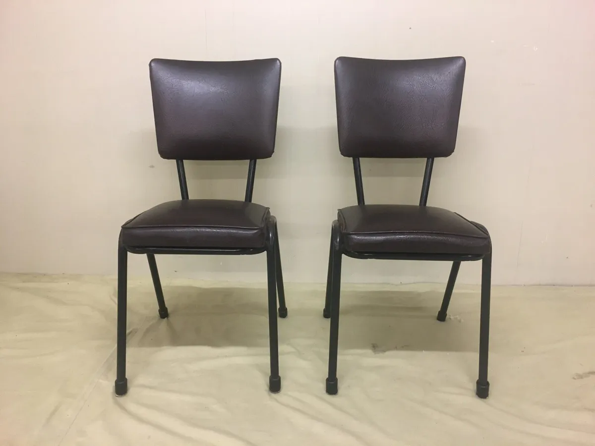 Pair Tubular Steel Chairs - Image 1