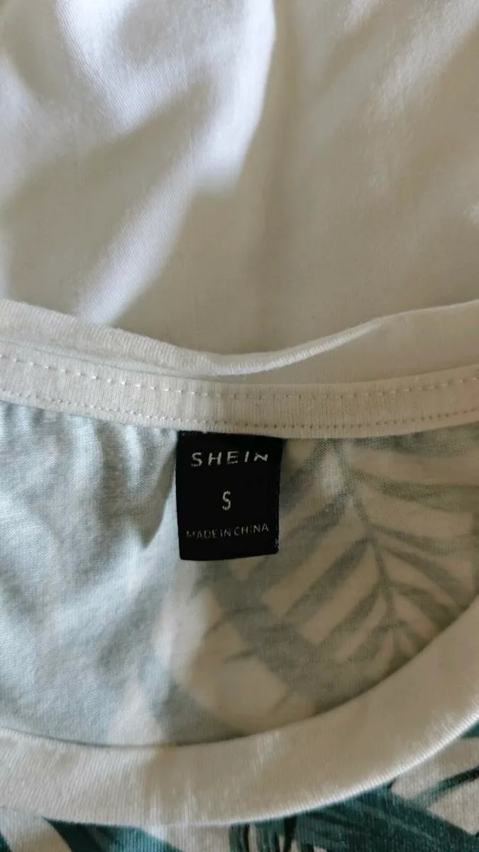 SHEIN T-shirt White/Green size M - Image 2