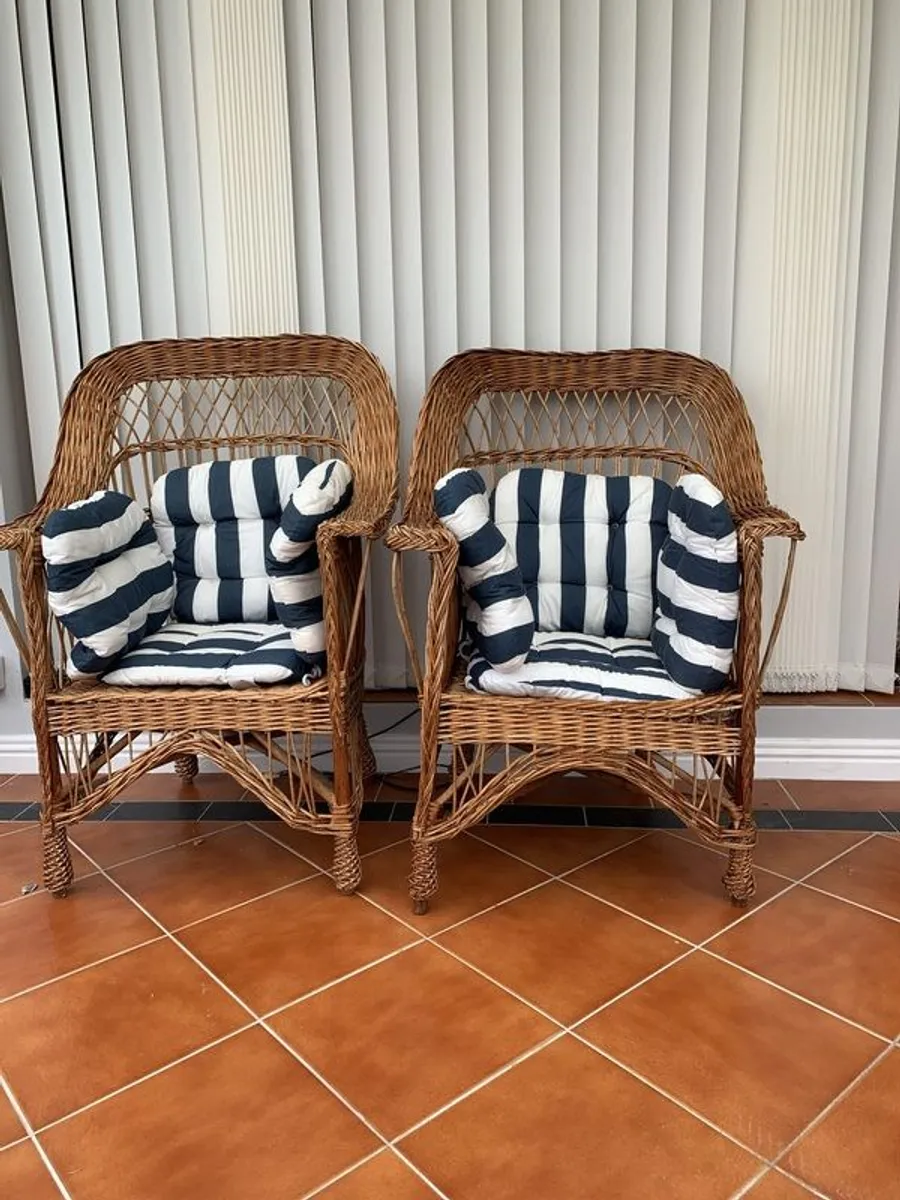 Pair of wicker chairs suitable for the conservatory