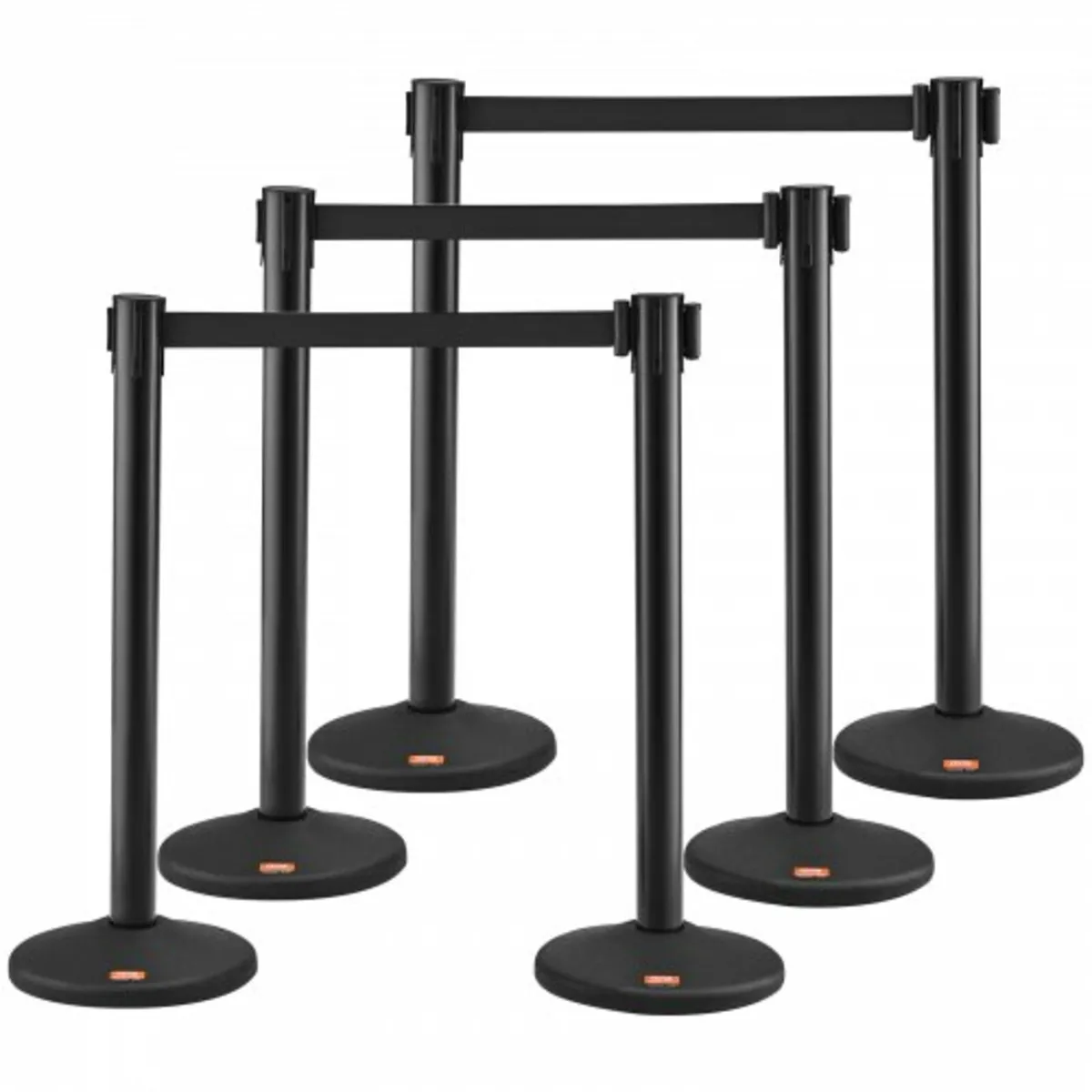 6-Pack Crowd Control Barriers with 3PCS 6.5FT Blac - Image 1