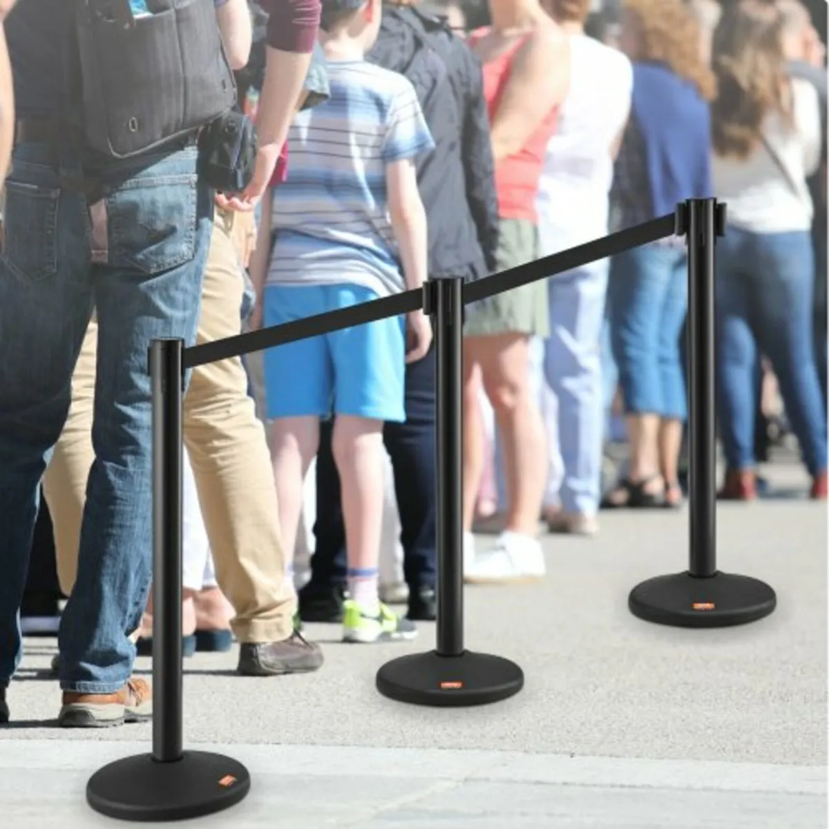 6-Pack Crowd Control Barriers with 3PCS 6.5FT Blac - Image 4