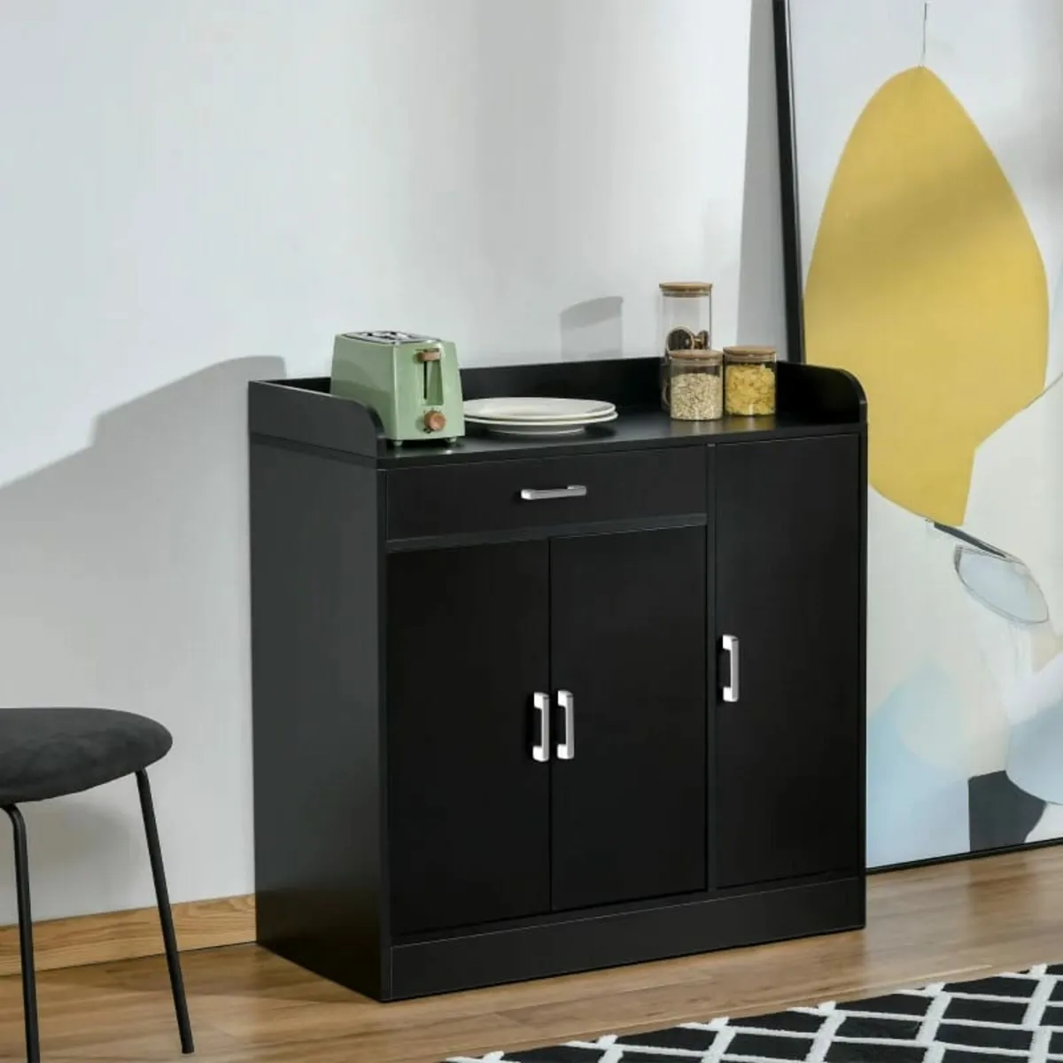 Sideboard with Storage Cabinet, Floor Cupboard wit - Image 2