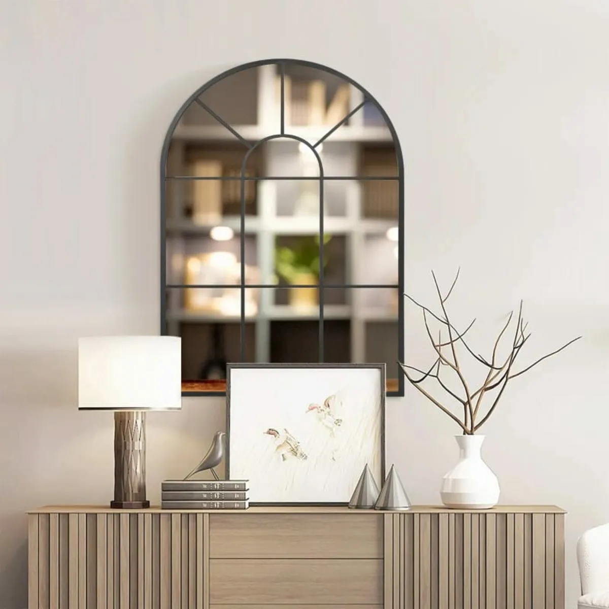 Arched Wall Mirror, 91 x 60 cm Window Mirrors for - Image 2