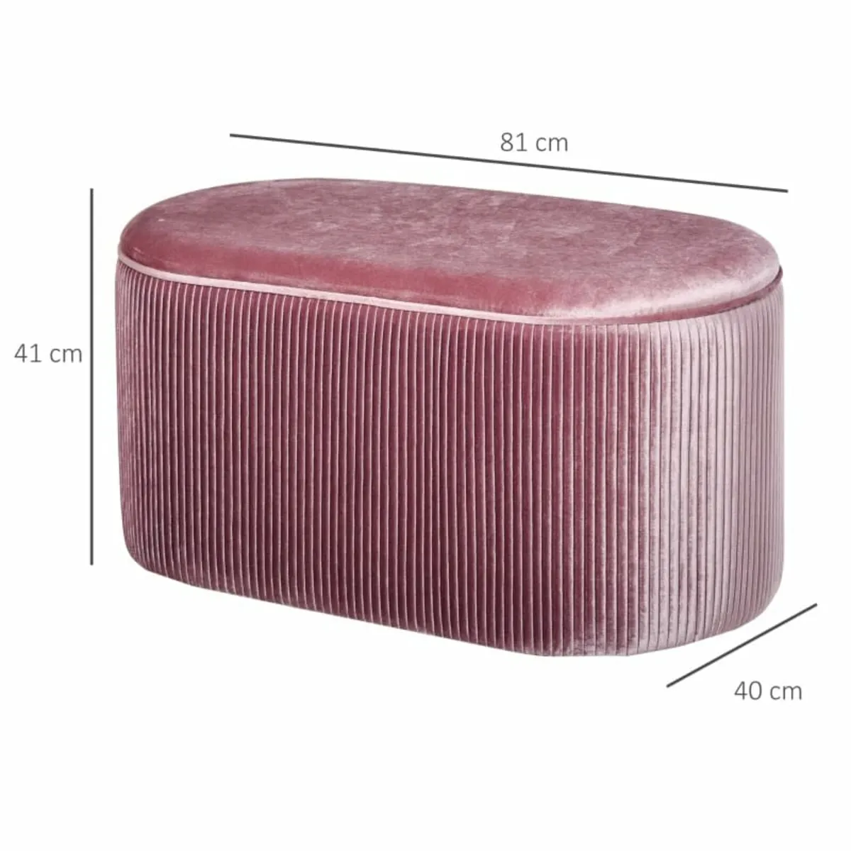 Rectangle Storage Ottoman Mid-century Modern Bench - Image 3