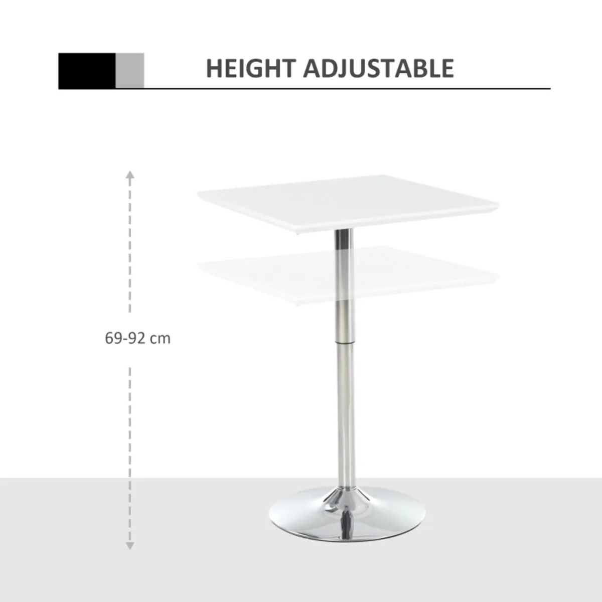 Square Height Adjustable Bar Table Counter Pub Des - Image 3