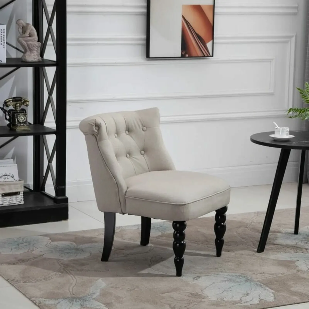 Vintage Leisure Accent Chair with Button Tufted St - Image 1