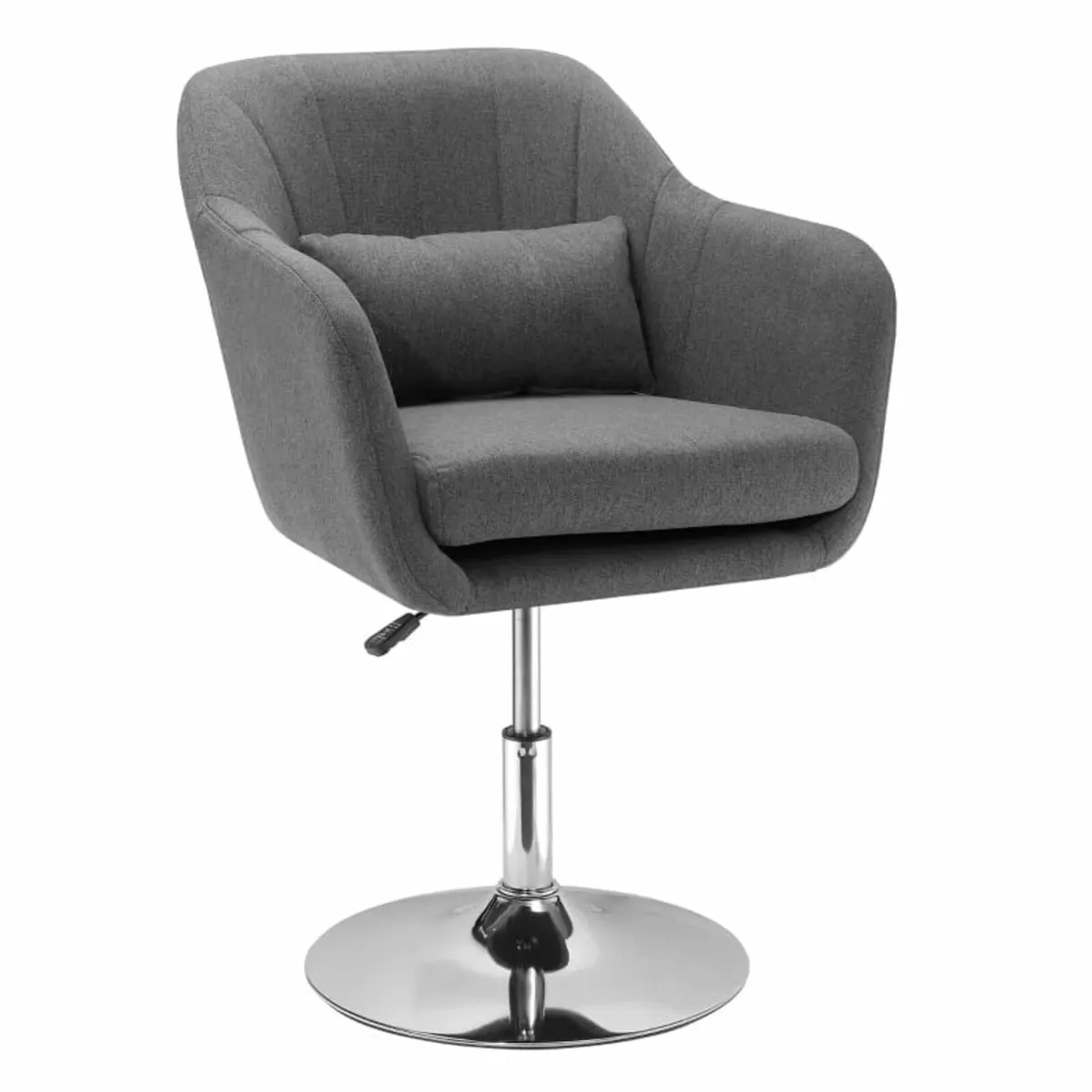 Grey Swivel Chair, w/Metal BaseModern Swivel Linen - Image 1