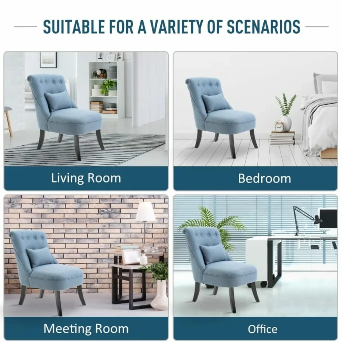Single Sofa Home Living Room Fabric Solid Wood Leg - Image 4