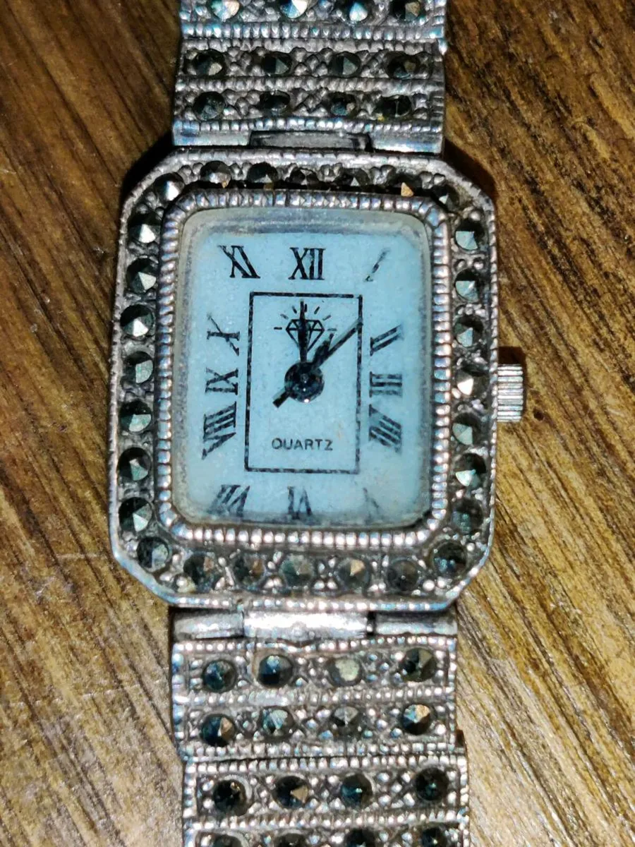 VINTAGE MARCASITE, 925 Silver Ladies Dress Watch ! - Image 2
