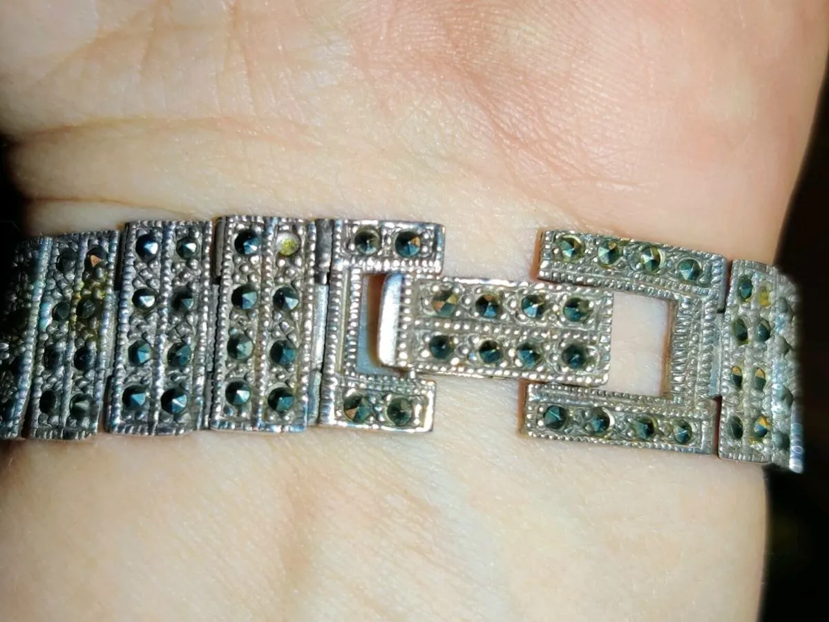 VINTAGE MARCASITE, 925 Silver Ladies Dress Watch ! - Image 4