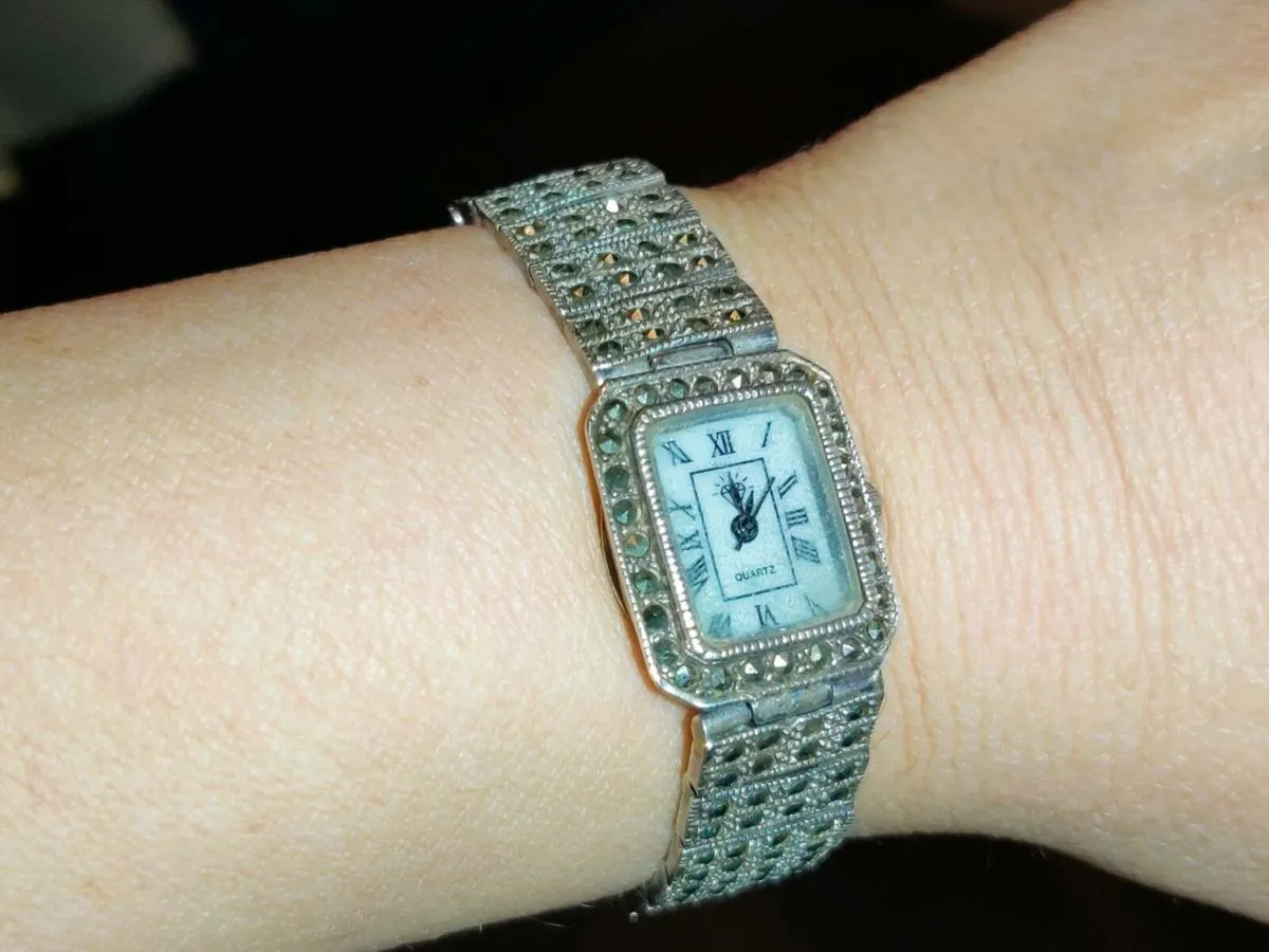 VINTAGE MARCASITE, 925 Silver Ladies Dress Watch ! - Image 1