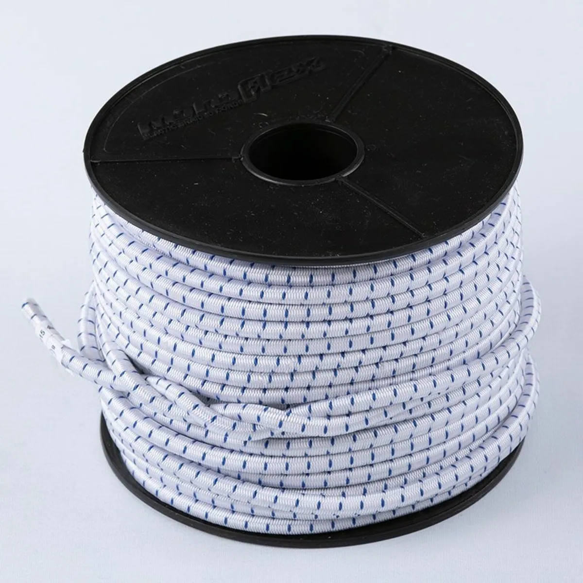 Elastic bungee rope 8mm / 50m - Reel  White/blue - Image 1