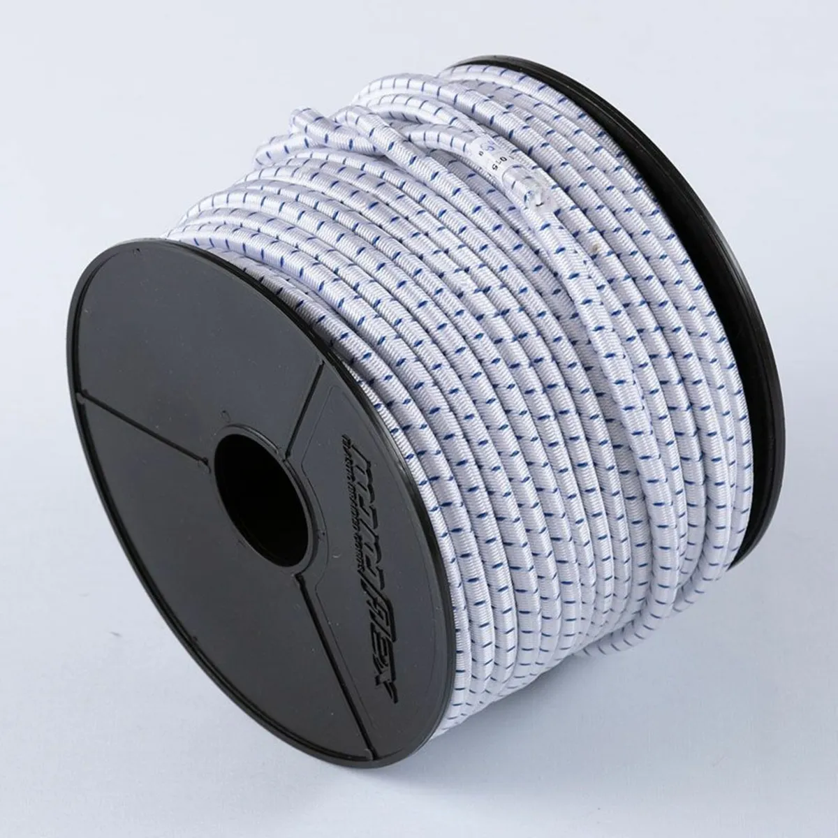 Elastic bungee rope 8mm / 50m - Reel  White/blue - Image 2