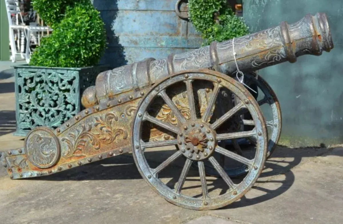 Cast Iron Decorative Cannon (pair) - Image 2