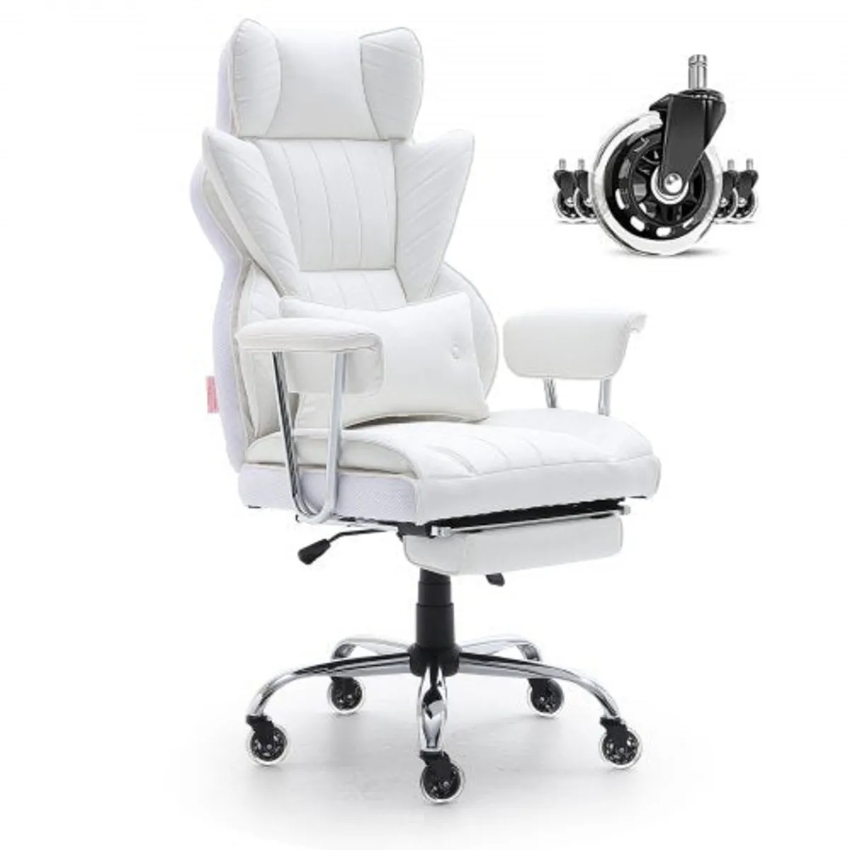 Reclining Office Chair with Footrest, Heavy Duty P