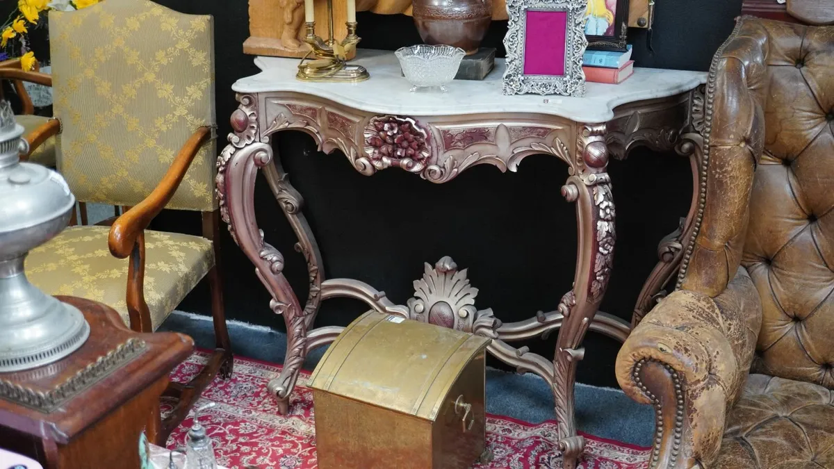 📌Elegant Marble-Top Console Table - Image 1